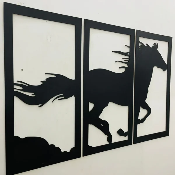 Wooden Wall decor Horse Scenery - Image 2