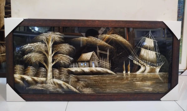 Vintage velvet pirate painting | Wall Painting | Wall Ship Painting - Image 2