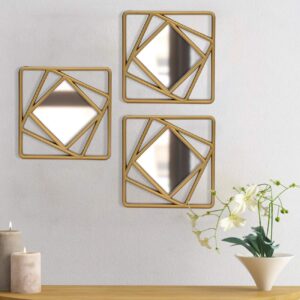 Stylish Square Mirror – 3-Piece Wall Décor Set