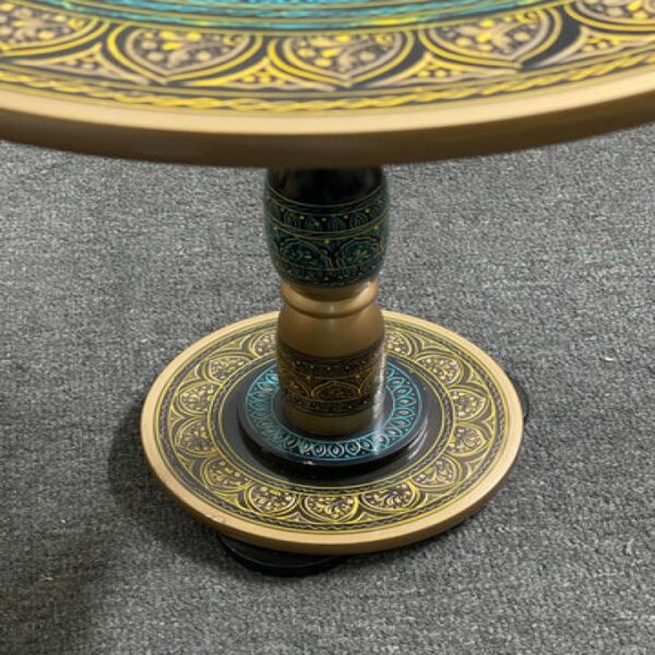 Artistic Table With Nakshi Art Top Sky Multi Colour - Image 3