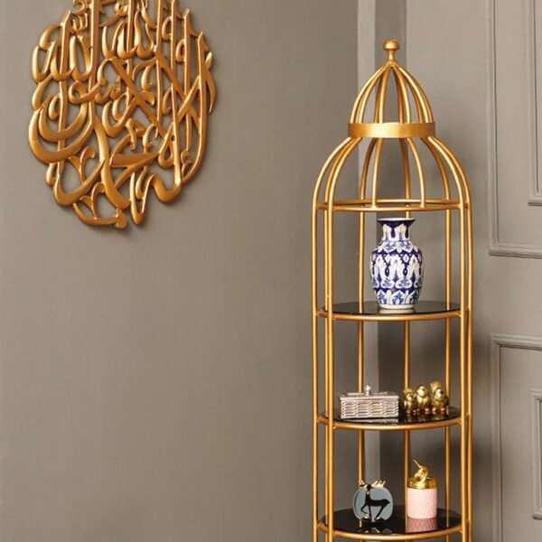 4 Layer Nordic Brass Cage Rack For Home Decor - Image 2