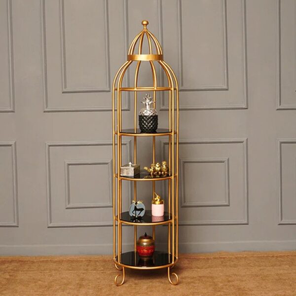 4 Layer Nordic Brass Cage Rack For Home Decor - Image 3