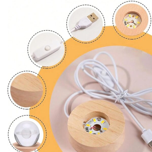 3D Crystal Ball LED Night Light - Image 2
