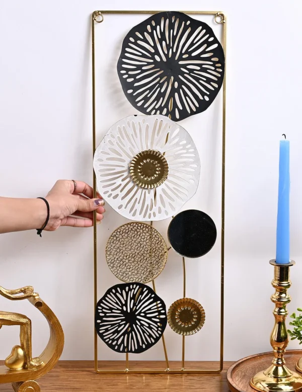 Elegant Golden Floral Rectangular Wall Decor for Home Elegance