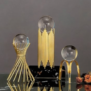 Nordic Crystal Ball Ornament – Elegant Decorative Showpiece for Home & Office