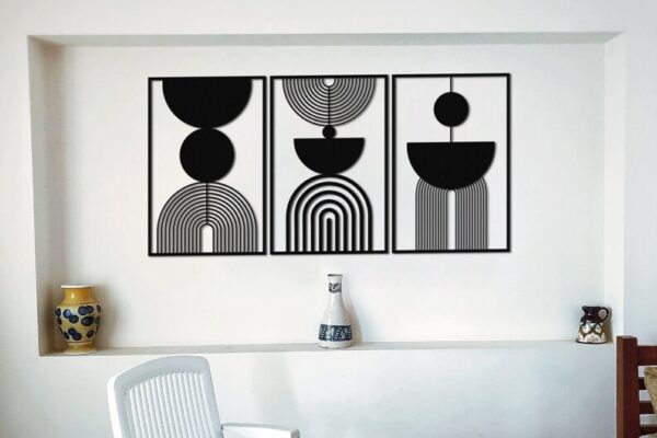 Mid Century Modern Wall Art Set of 3