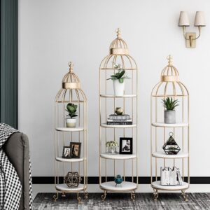 Corner Stand Rack – Decorative Metal Cage Style Shelf for Home & Office Decor