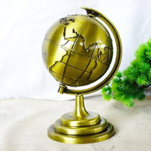 Globe Alloy Metallic Rotating Globe – Educational & Decorative Model for Office, Study & School