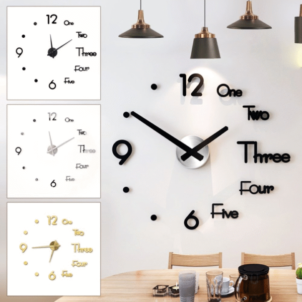 Winter Sale – Buy 1 Get 1 Free | 12-Inch Large Needle Wall Clock (Self Adhesive) - Image 5