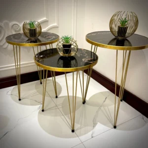3 Pices Set Modern Coffee Table – Nesting End Table & Side Table Set for Stylish Living