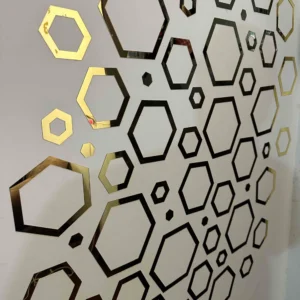 Acrylic Self-Adhesive Wall Decor Mirrors – Hexa Rings Design