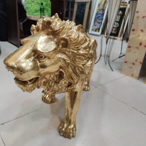 Majestic Golden Lion Statue