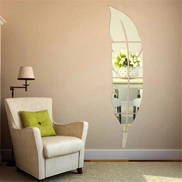 Premium Acrylic Leaf Mirror – Elegant Wall Decor for Home & Office - Image 2