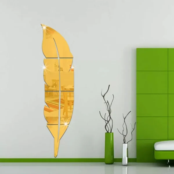 Premium Acrylic Leaf Mirror – Elegant Wall Decor for Home & Office - Image 4