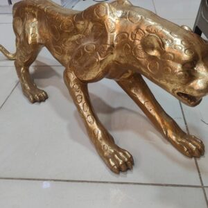 Magnificent Golden Cheetah Statue