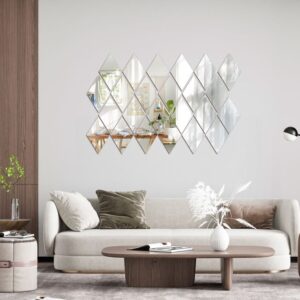 ACRYLIC RHOMBUS MIRROR WALL STICKER