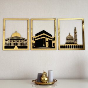 Set of Masjid Al Aqsa, Masjid Al-Haram & Masjid An-Nabawi Islamic