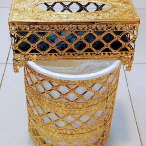 Luxury Tissue Box & Dust Bin Set – Elegant Home & Office Organizer