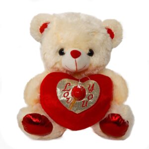 Heart Teddy Bear – Cute Plush Stuffed Animal with Heart, Soft Gift Toy for Kids, Couples & Special Occasions