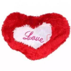 Love Fluffy Heart Shape Cushion – Soft Red Plush Pillow for Bedroom, Sofa, Valentine & Gift Decor