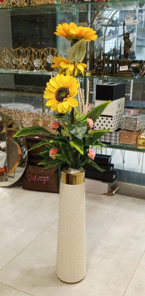 Artificial Flowers & Plants in Plastic Vases – Elegant Home Decoration Item - Image 4
