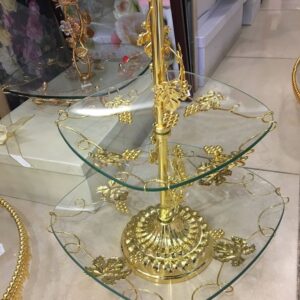 Antique Gold Imported Pastry Stand – Elegant Dessert & Cake Display