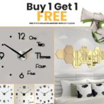 Buy 1 DIY Wall Clock, Get Hexagon Mirror Set Free – Summer Mega Deal