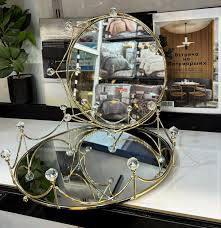 Imported Quality Dressing Table Mirror Tray – 2 Piece Elegant Set