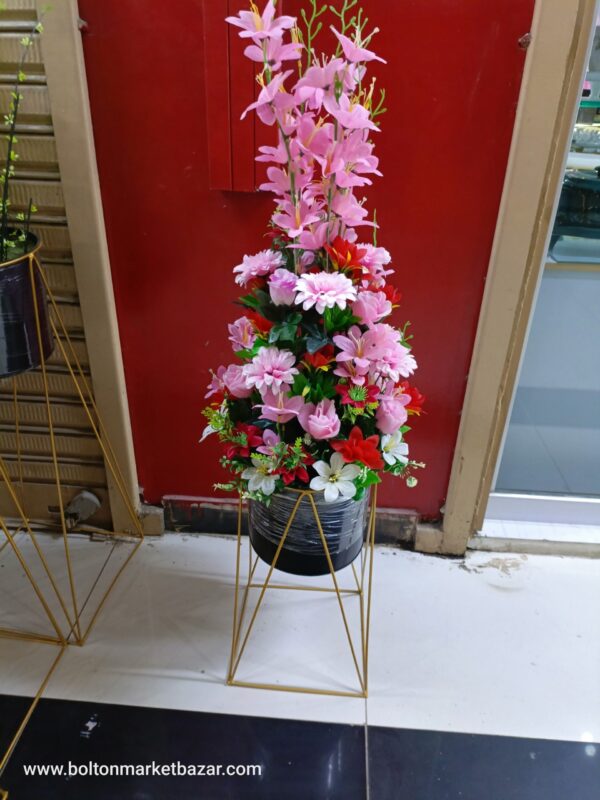 Corner Flower Pot with Stand – Indoor & Outdoor Plant Holder (Drawing Design) - Image 2