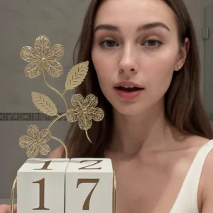 Gilded Bloom Perpetual Calendar | Elegant Metal Desk & Home Decor Showpiece