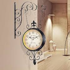 "Timeless Charm: Silent Double-Sided Outdoor Wall Clock with Bell – Vintage-Inspired Garden & Home Decor"